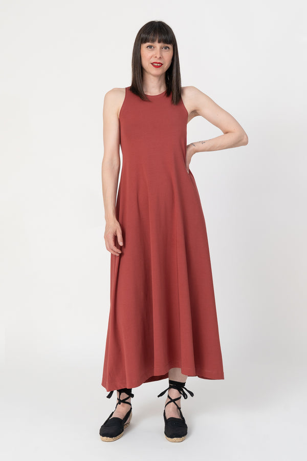 Vestido bucle A rojo retro