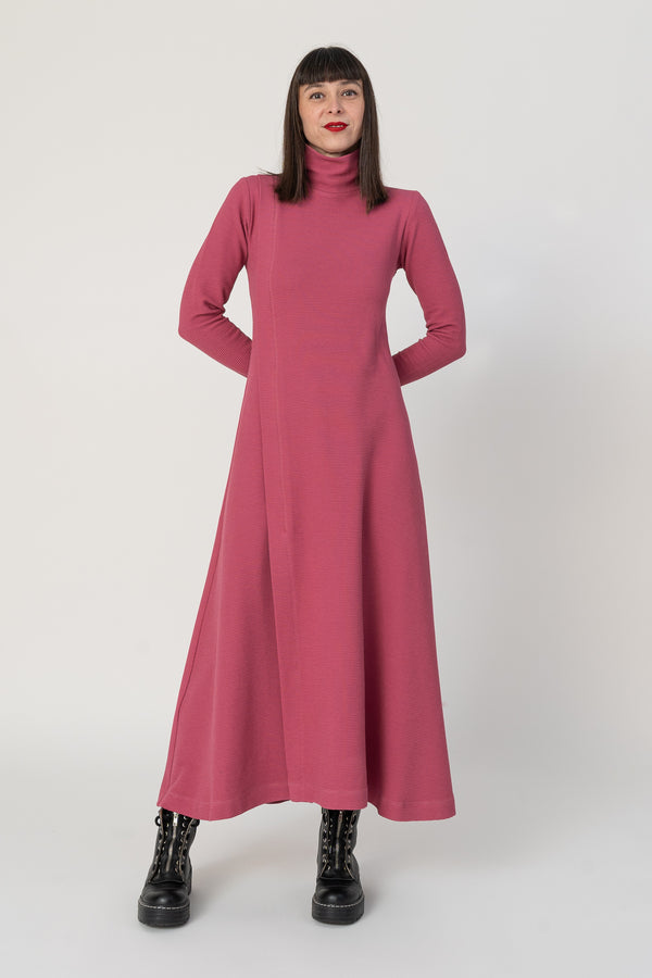 Vestido pestaña lateral malva