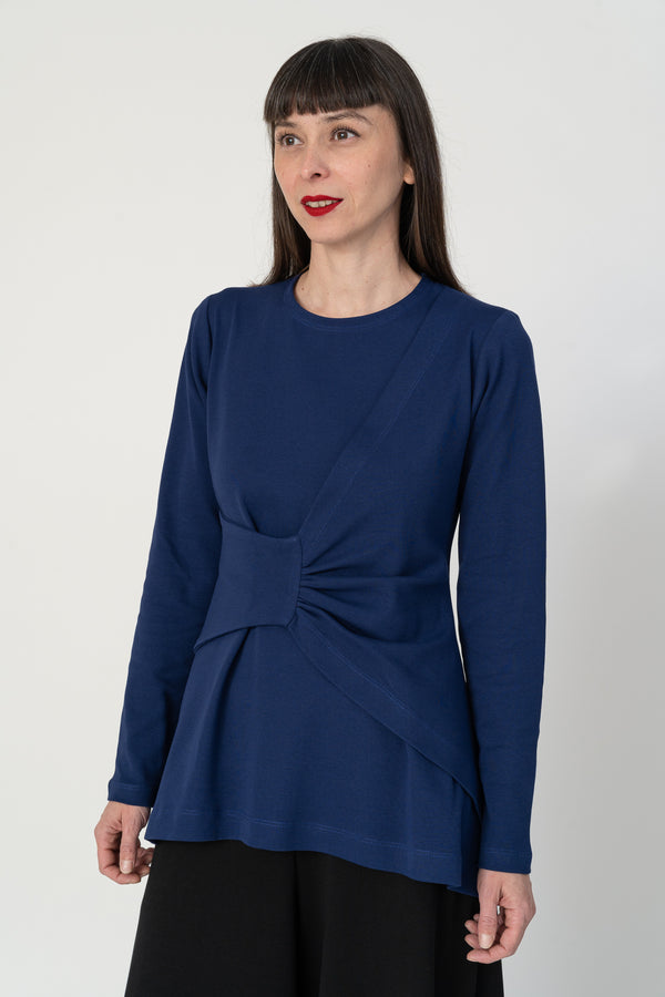 Jersey drapeado azul