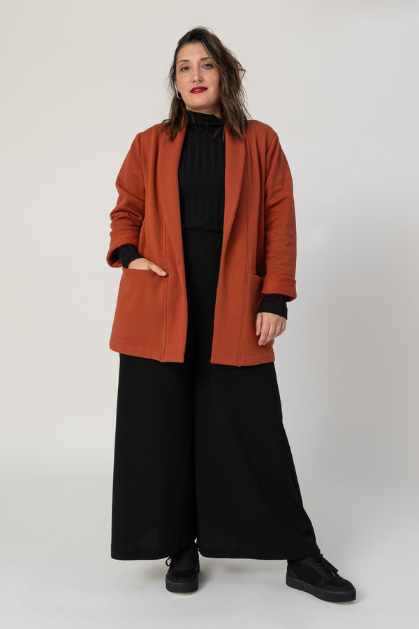 Chaqueta americana peluche henna