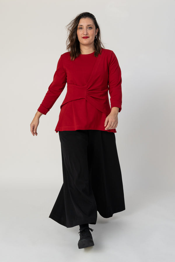 Jersey drapeado rojo