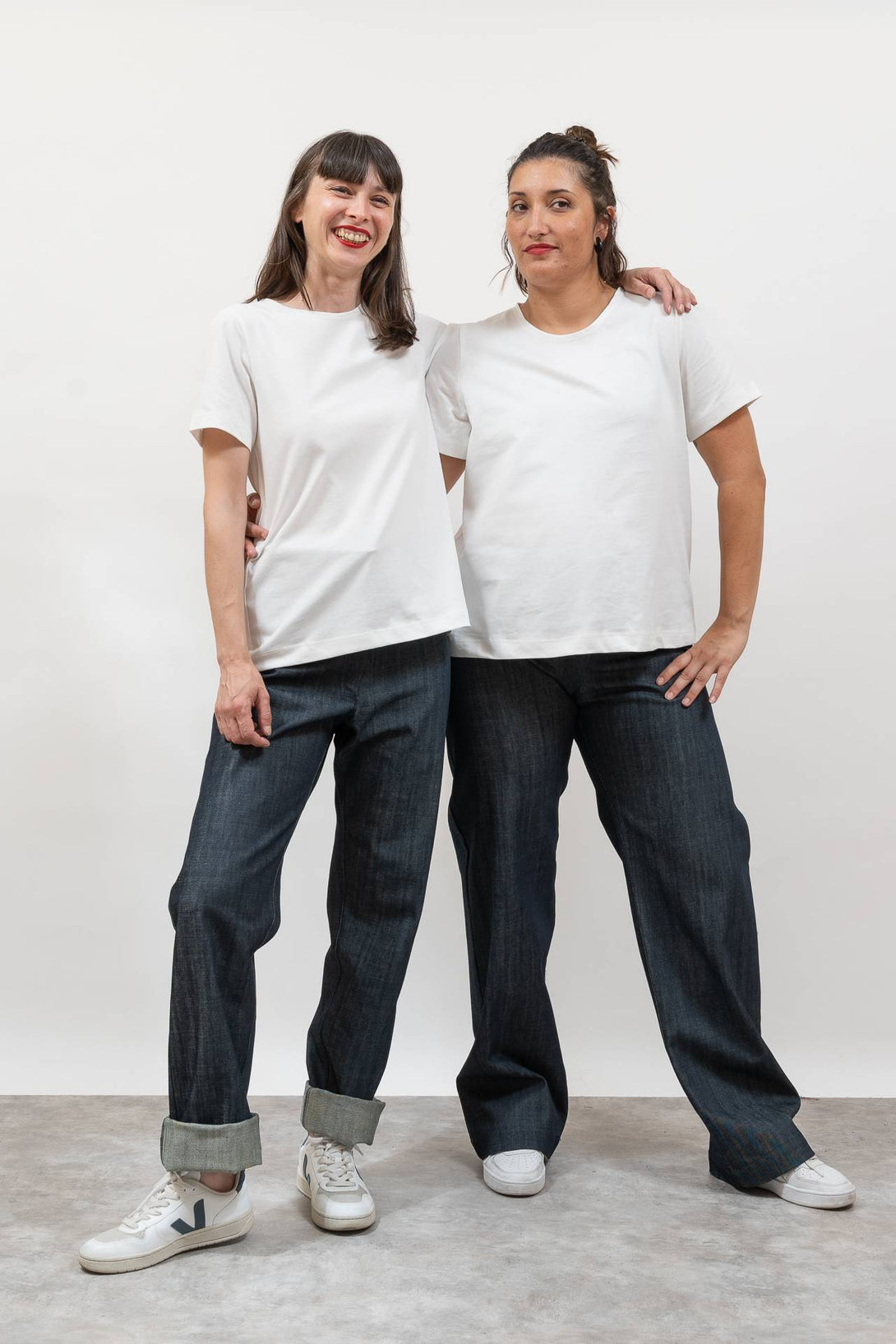Camiseta básica evasé blanco-Elisa Muresan