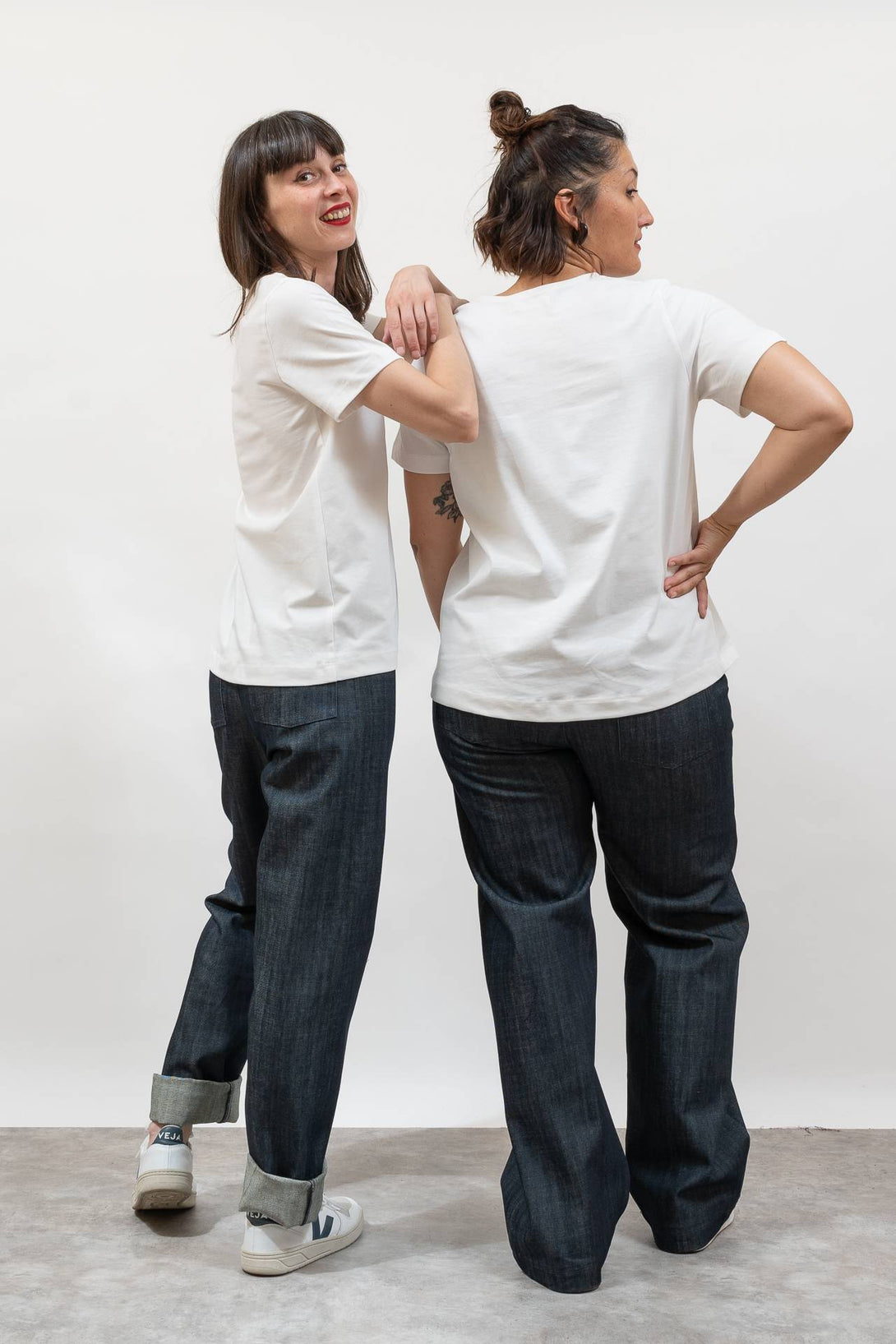 Camiseta básica evasé blanco-Elisa Muresan