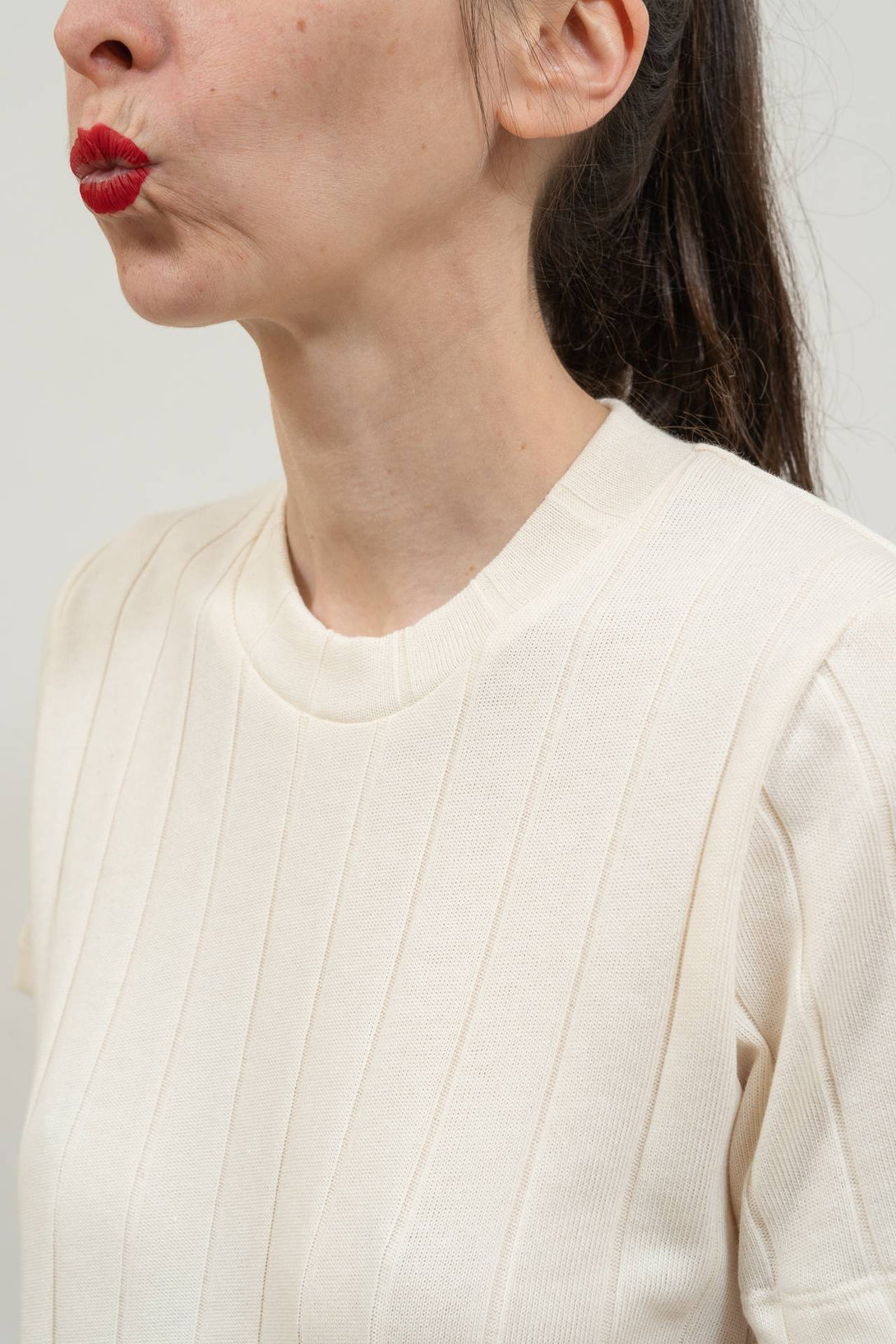 Camiseta canalé manga corta-Elisa Muresan