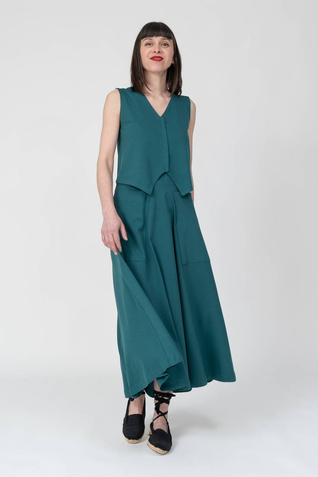 Chaleco reversible esmeralda-Elisa Muresan