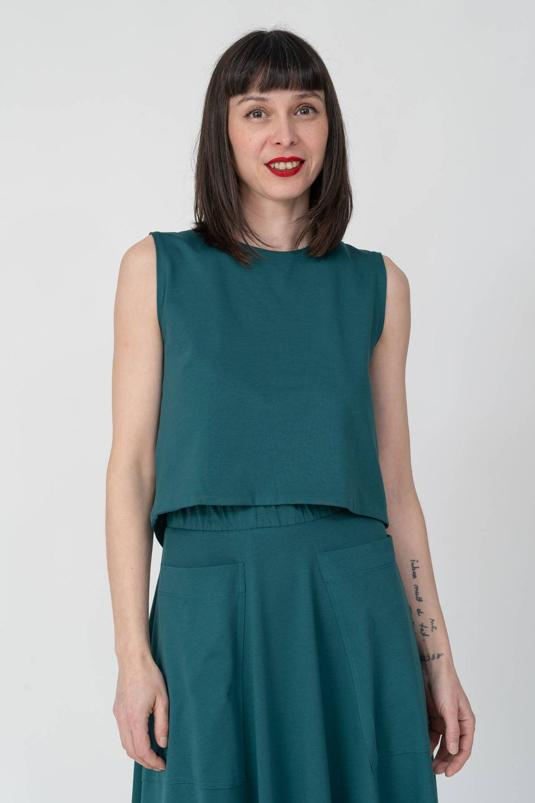 Chaleco reversible esmeralda-Elisa Muresan