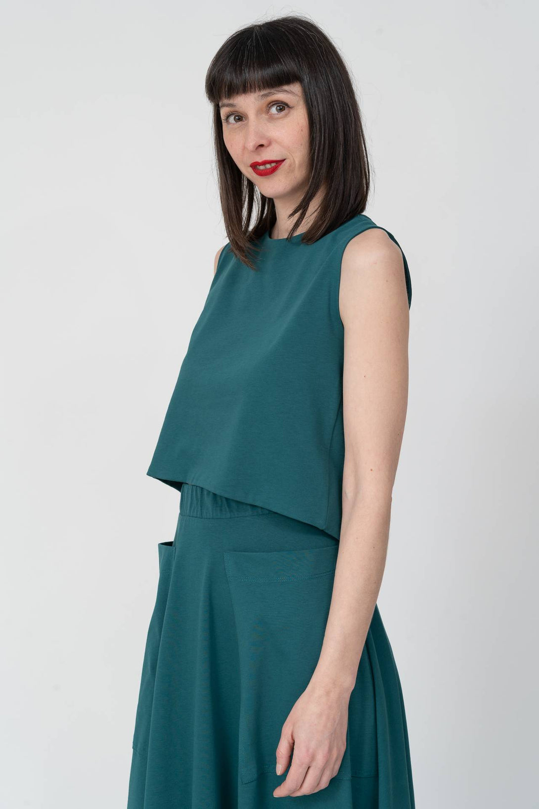 Chaleco reversible esmeralda-Elisa Muresan