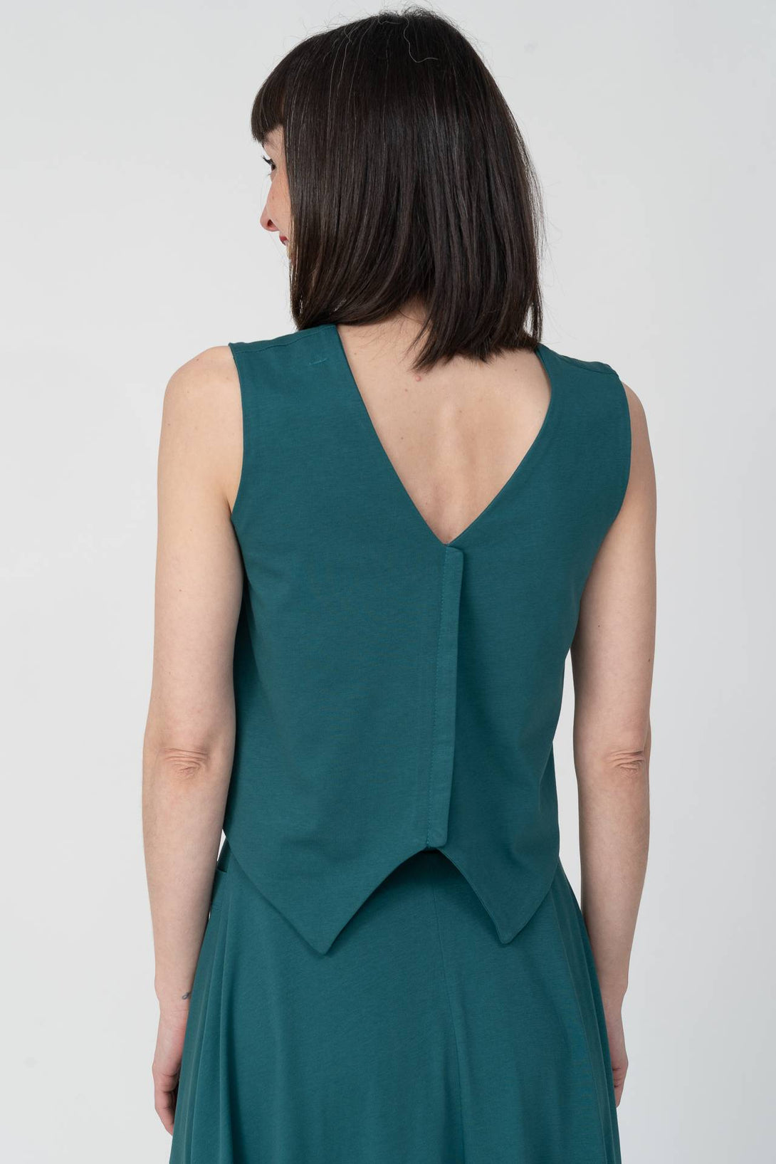 Chaleco reversible esmeralda-Elisa Muresan