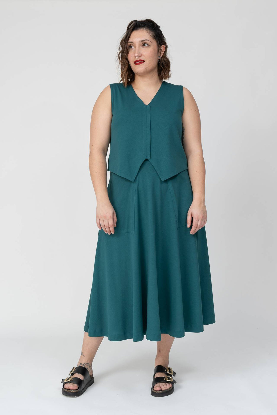 Chaleco reversible esmeralda-Elisa Muresan