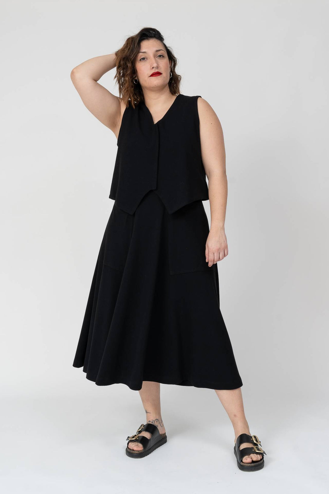 Chaleco reversible negro-Elisa Muresan