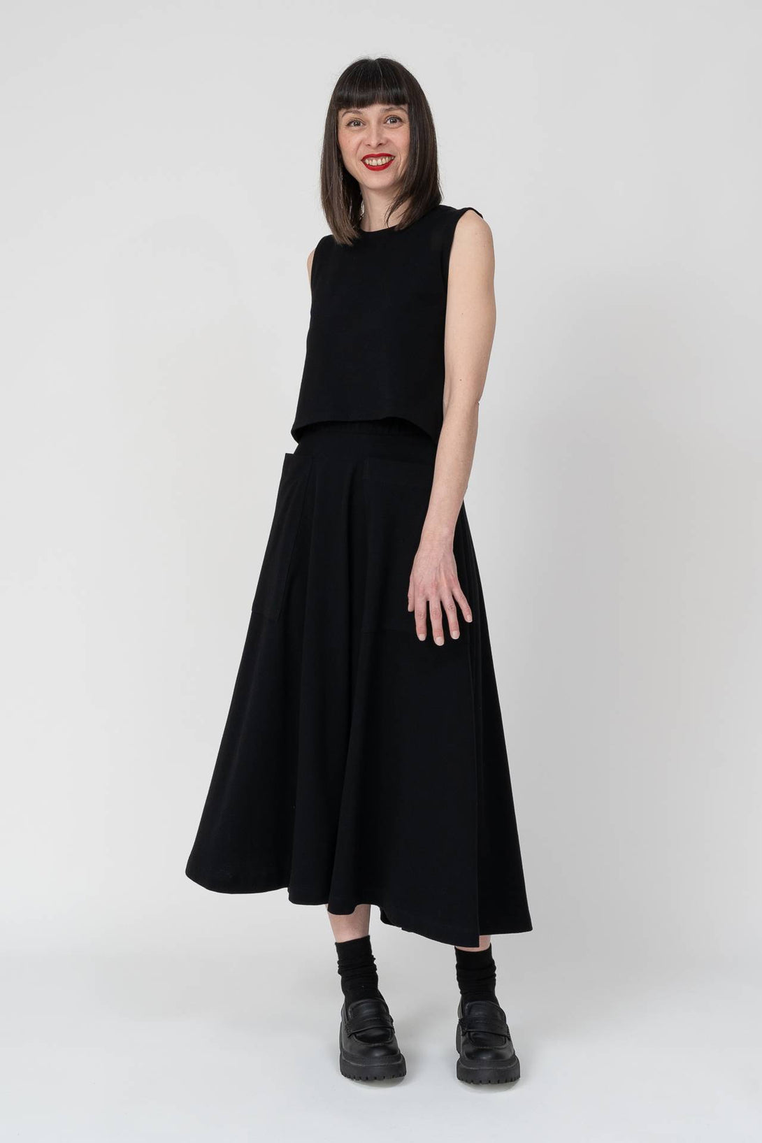 Chaleco reversible negro-Elisa Muresan