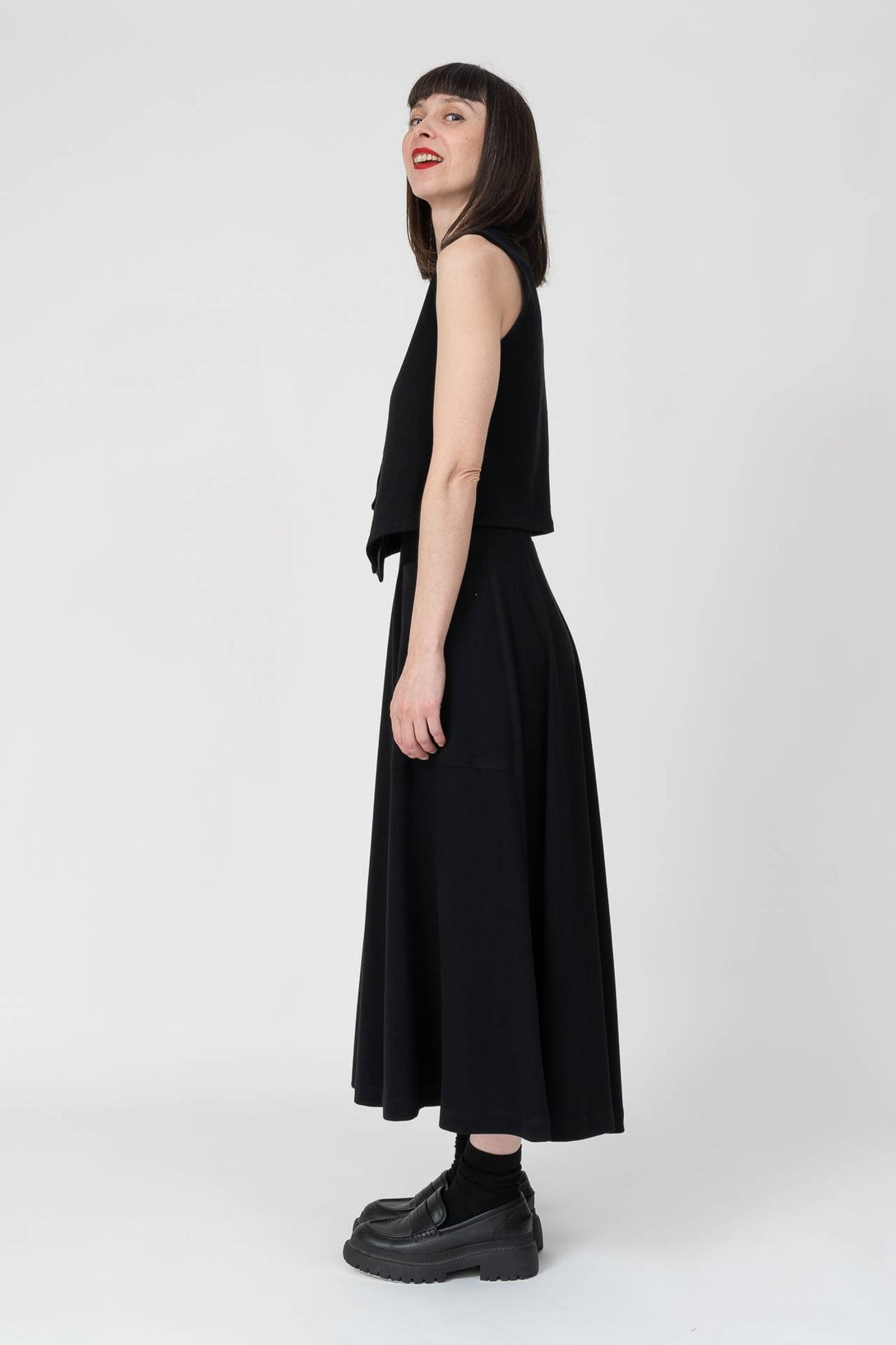 Chaleco reversible negro-Elisa Muresan