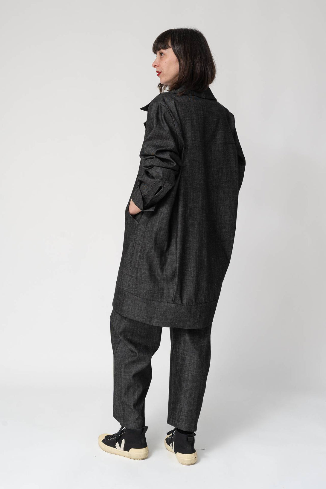 Chaqueta denim negro-Elisa Muresan