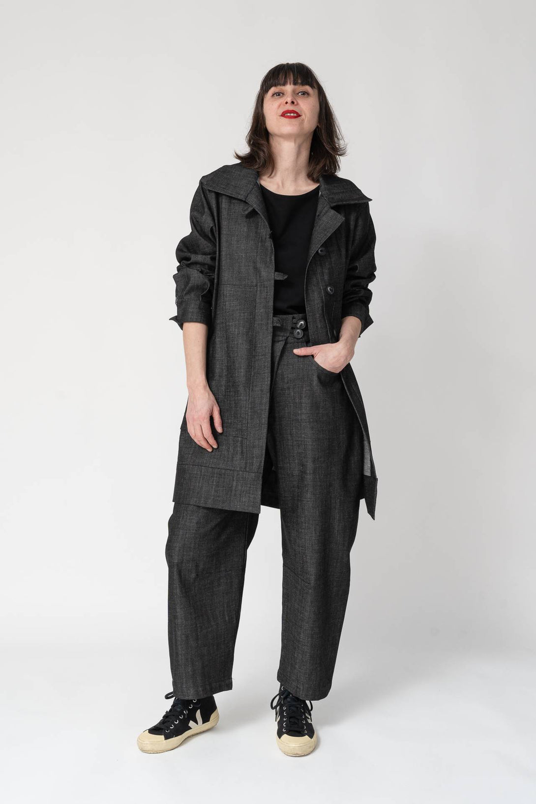 Chaqueta denim negro-Elisa Muresan