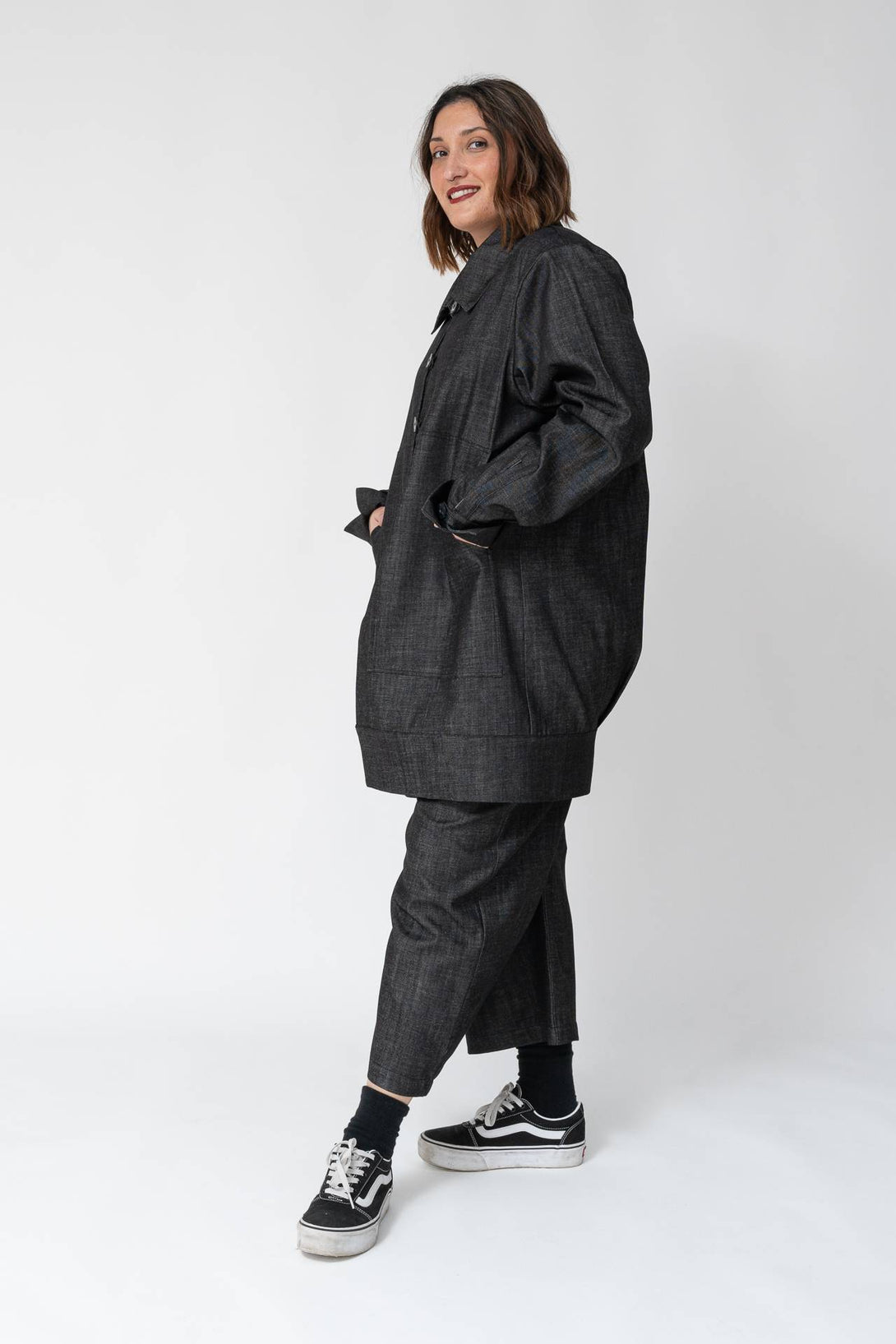 Chaqueta denim negro-Elisa Muresan