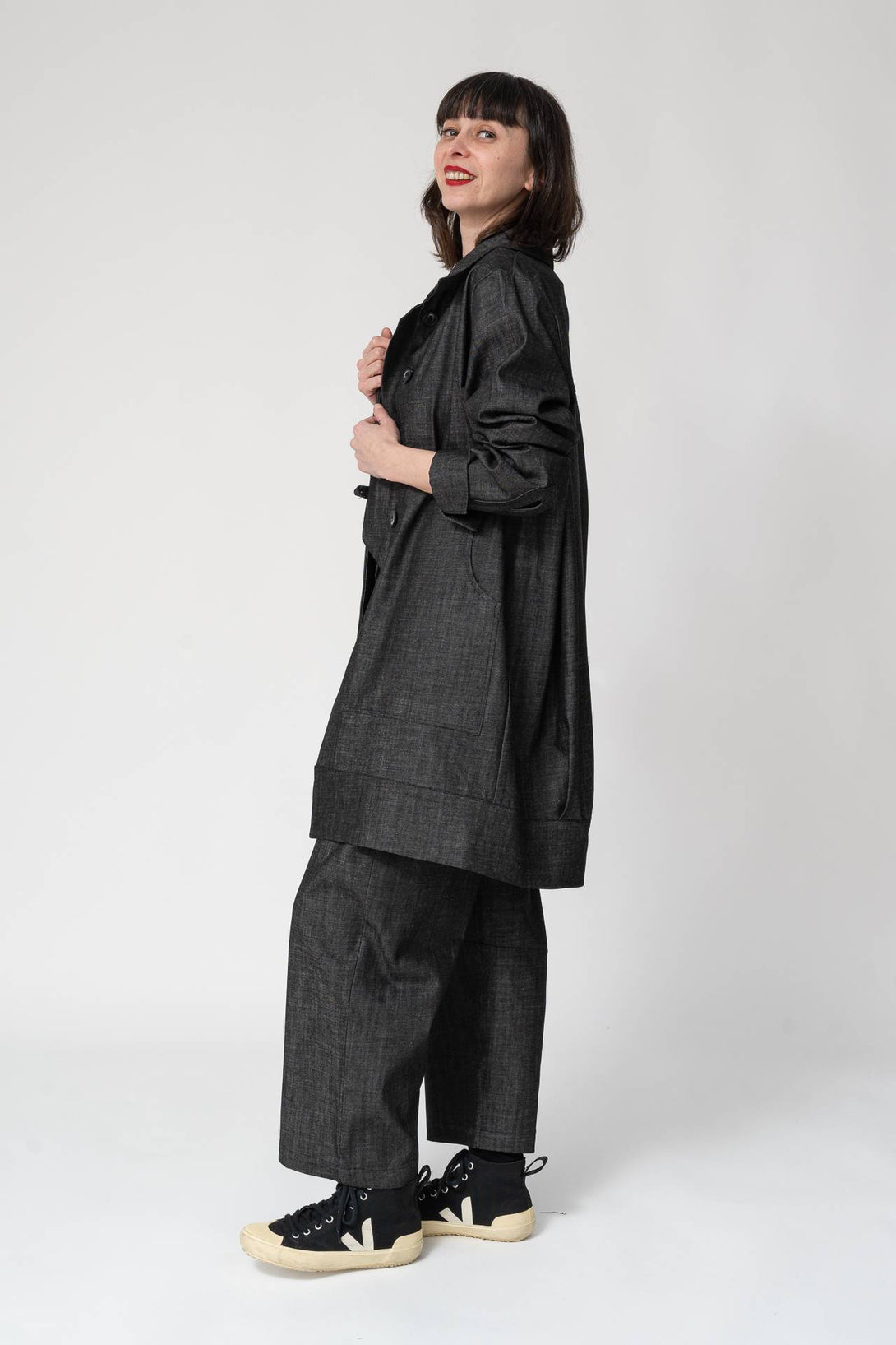 Chaqueta denim negro-Elisa Muresan