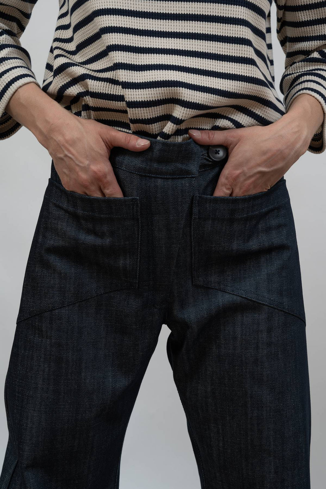Denim bolsillo diagonal-Elisa Muresan