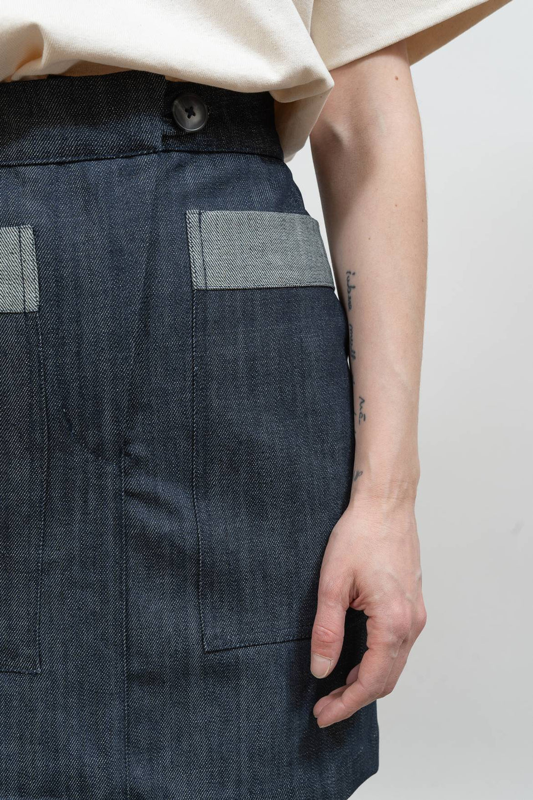 Falda corta denim-Elisa Muresan
