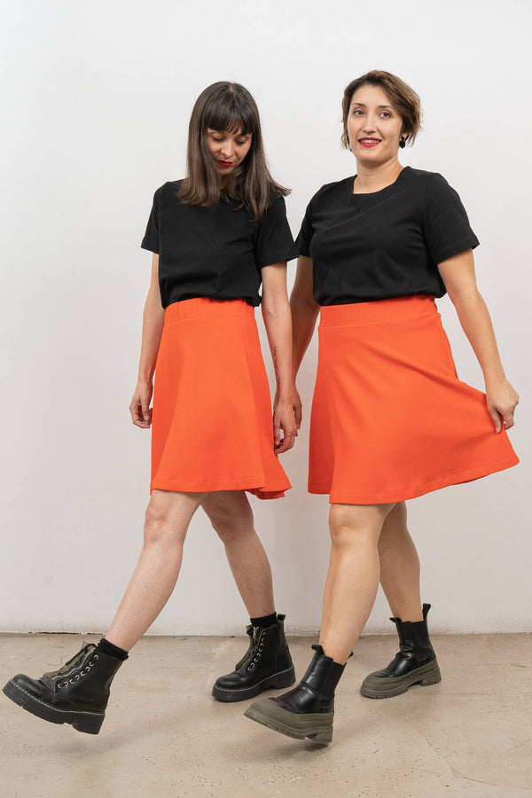 Falda mini capa naranja-Elisa Muresan
