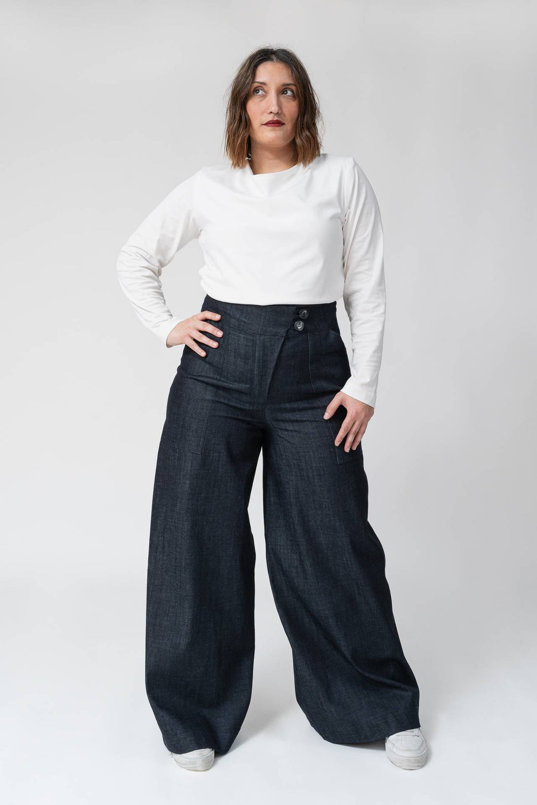 Falda pantalón Cares marino-Elisa Muresan