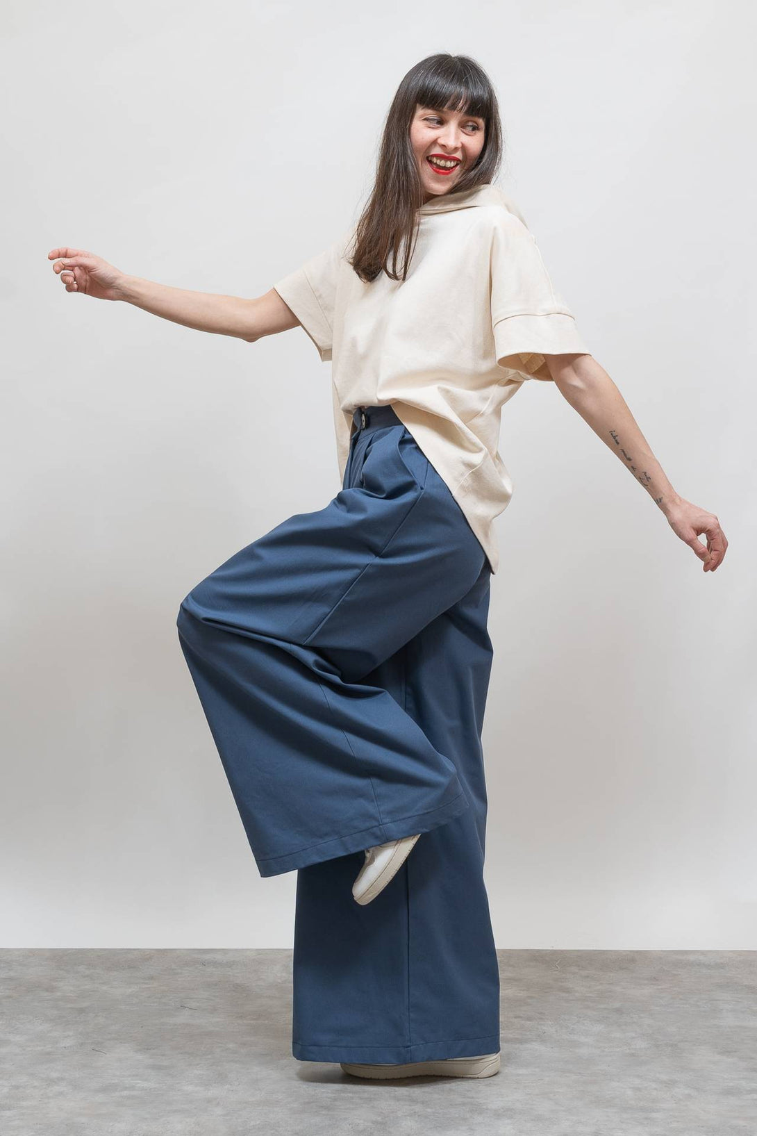 Falda pantalón pala azul-Elisa Muresan