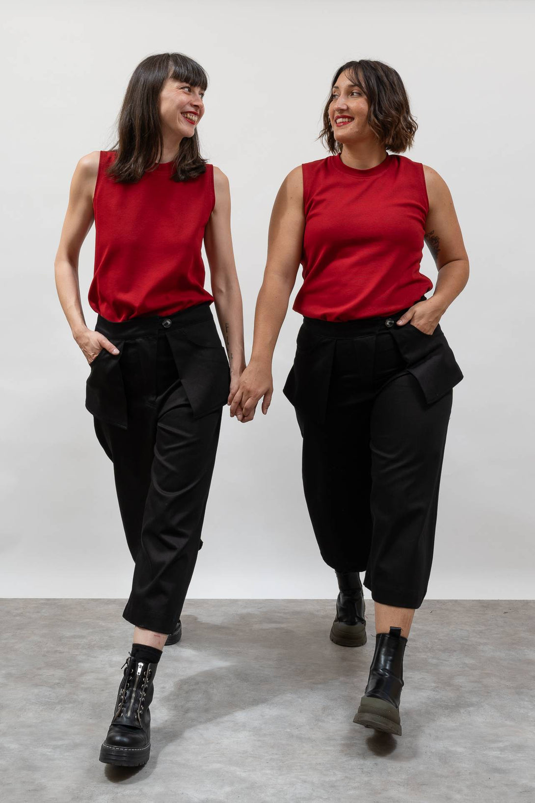 Pantalón bolsillo flotante negro-Elisa Muresan