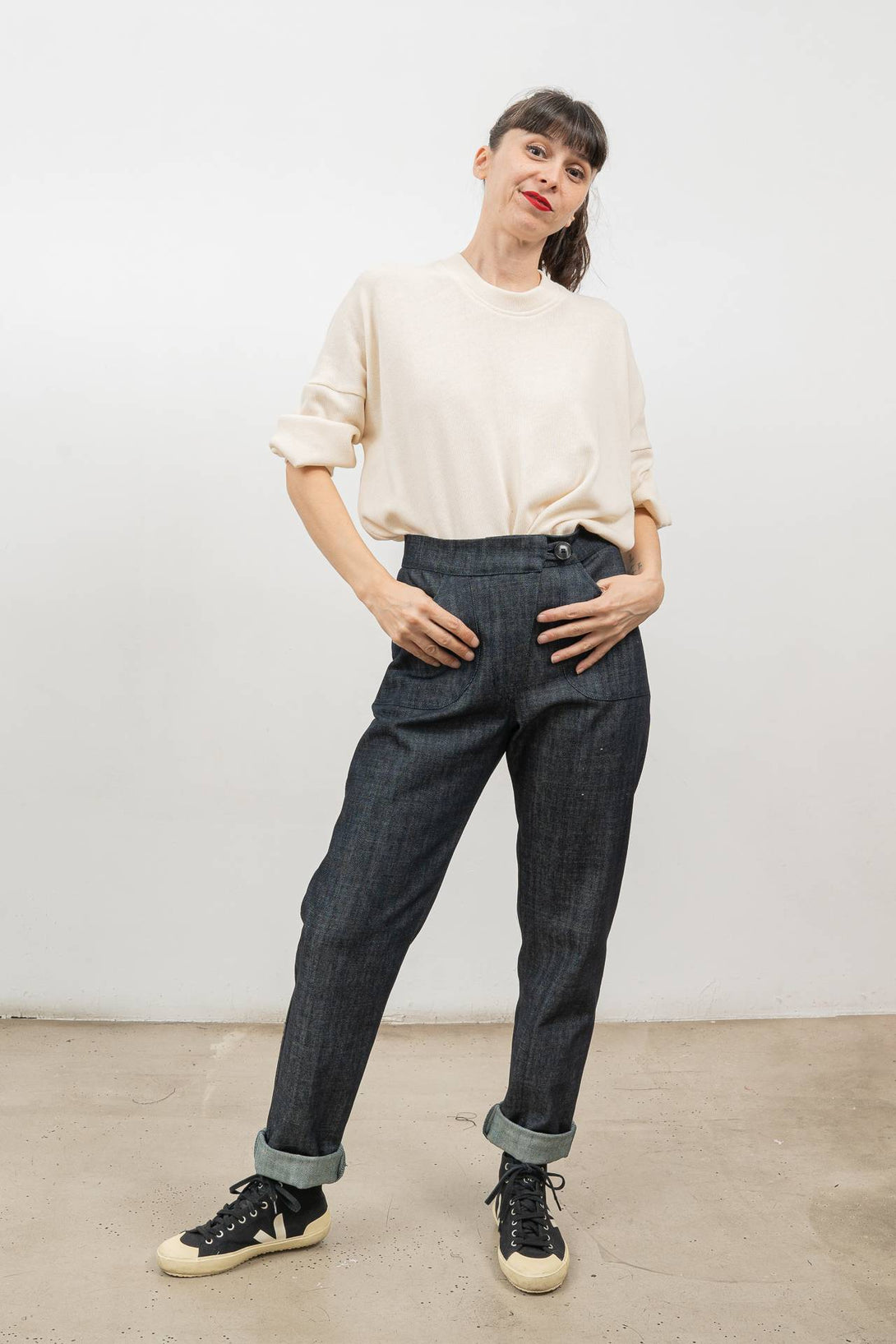 Pantalón denim estrecho-Elisa Muresan