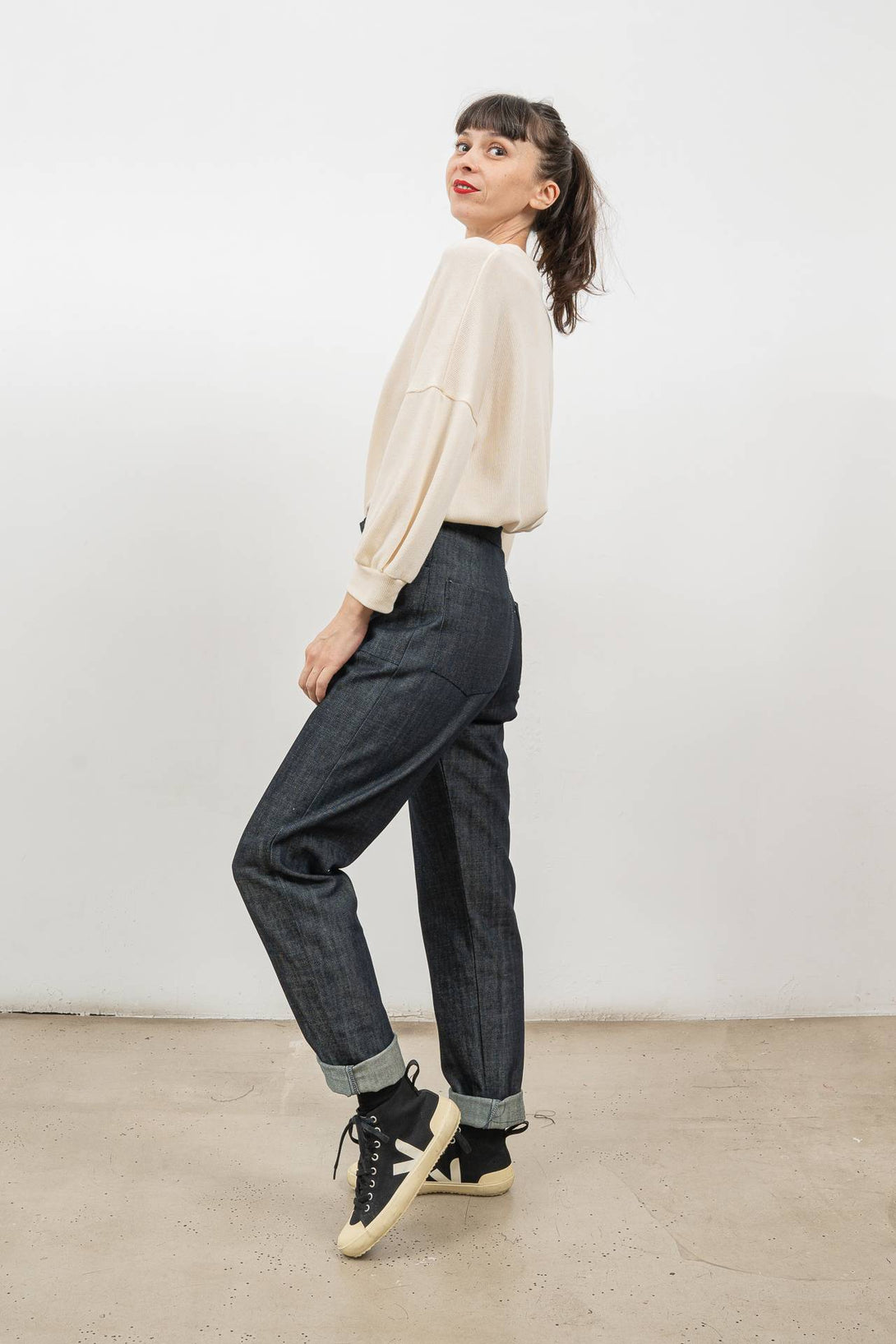 Pantalón denim estrecho-Elisa Muresan