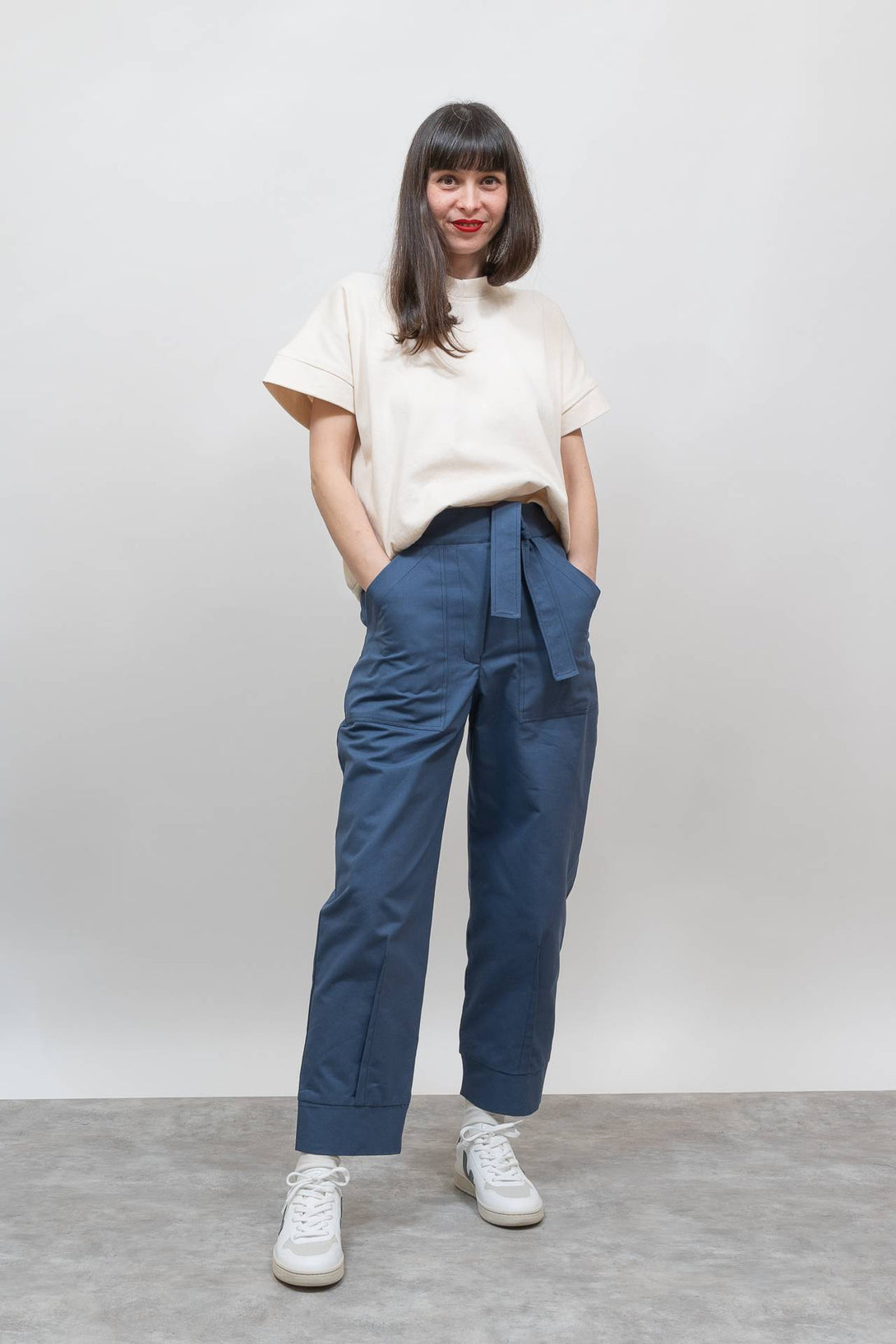 Pantalón lazo azul-Elisa Muresan