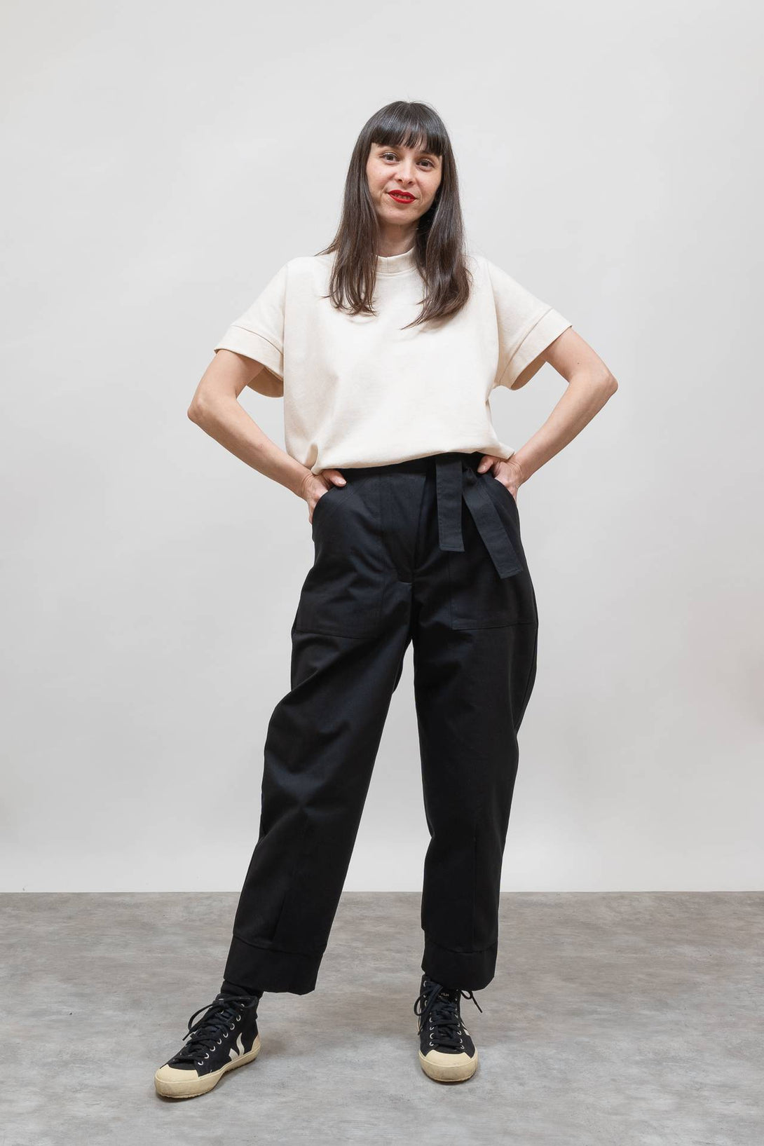 Pantalón lazo negro-Elisa Muresan