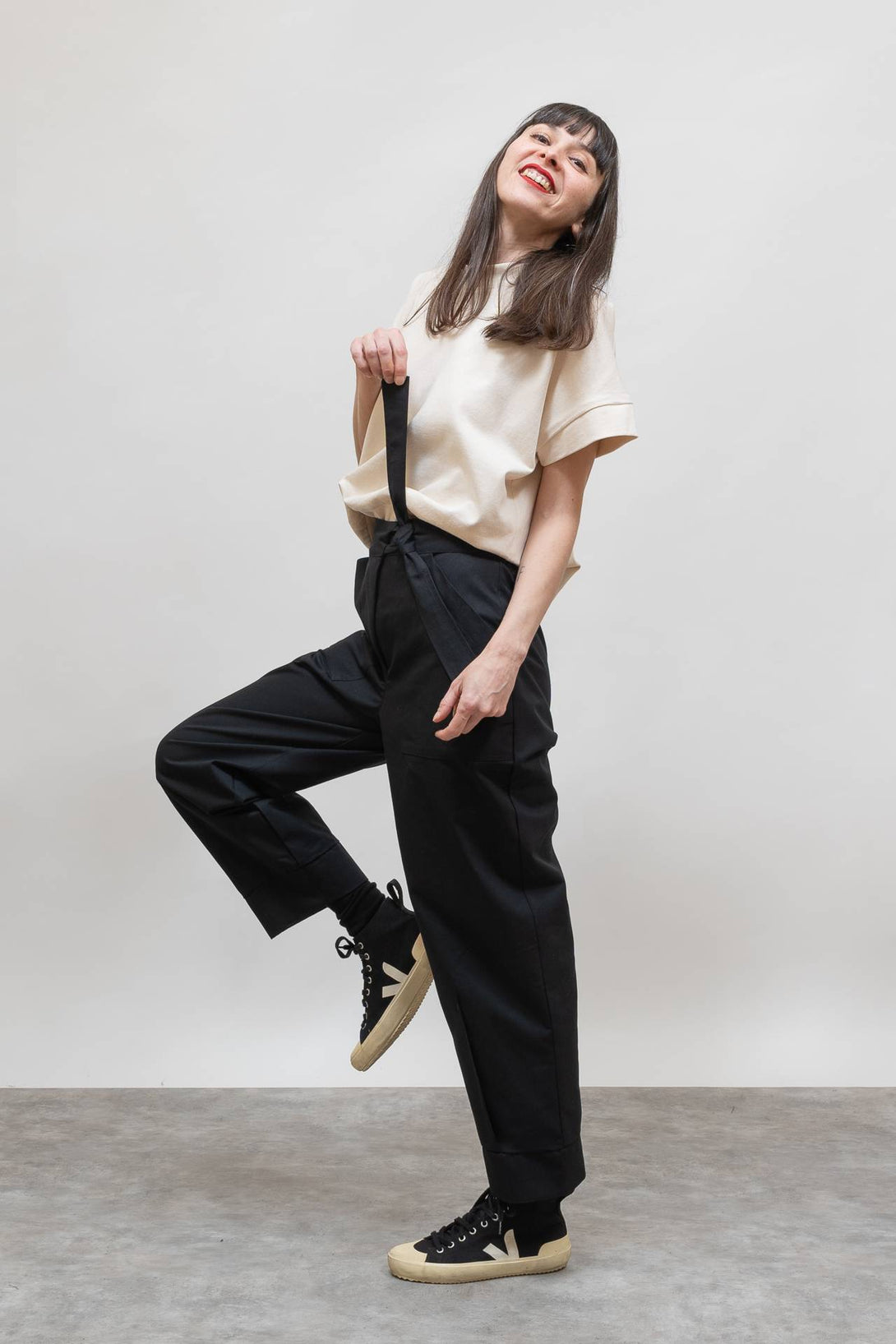 Pantalón lazo negro-Elisa Muresan