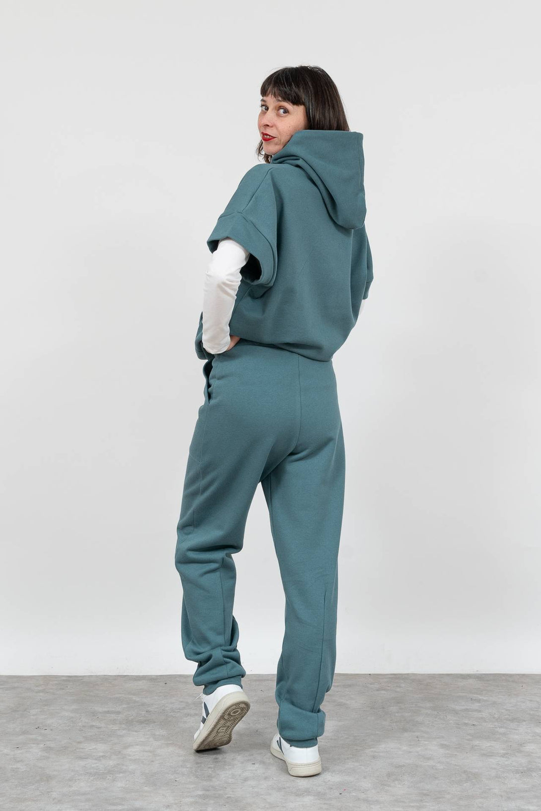 Pantalón pinza verde-Elisa Muresan