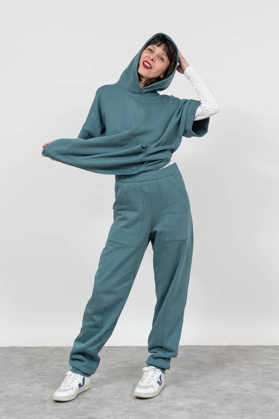 Pantalón pinza verde-Elisa Muresan