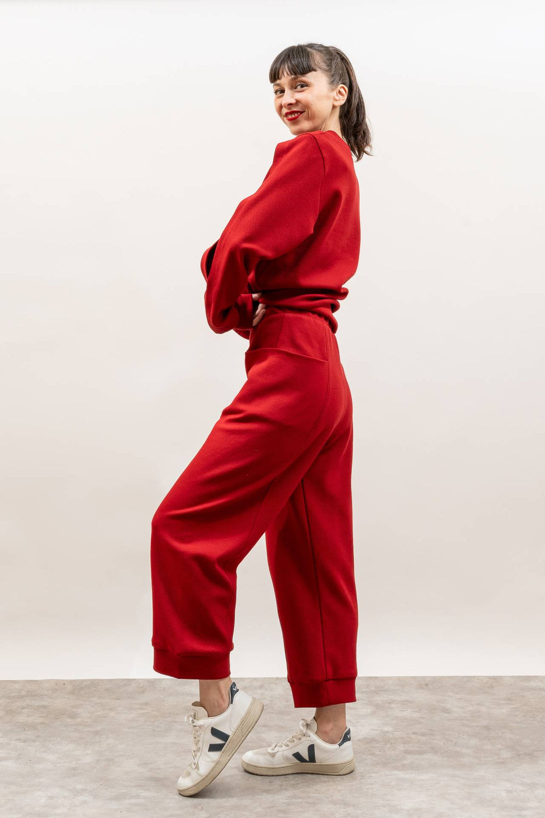 Pantalón Puzzle rojo-Elisa Muresan