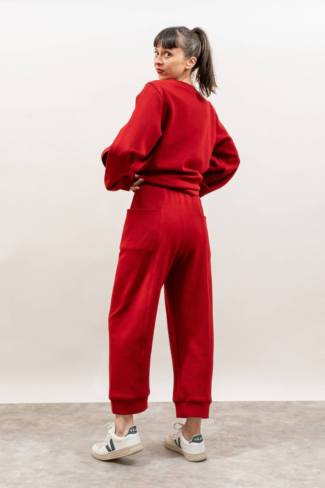 Pantalón Puzzle rojo-Elisa Muresan