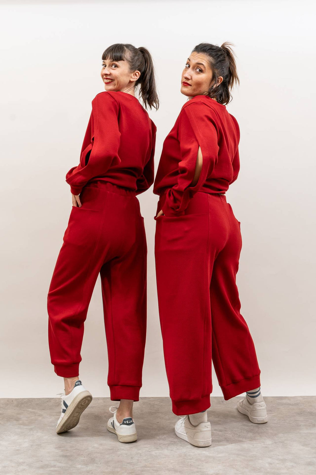 Pantalón Puzzle rojo-Elisa Muresan