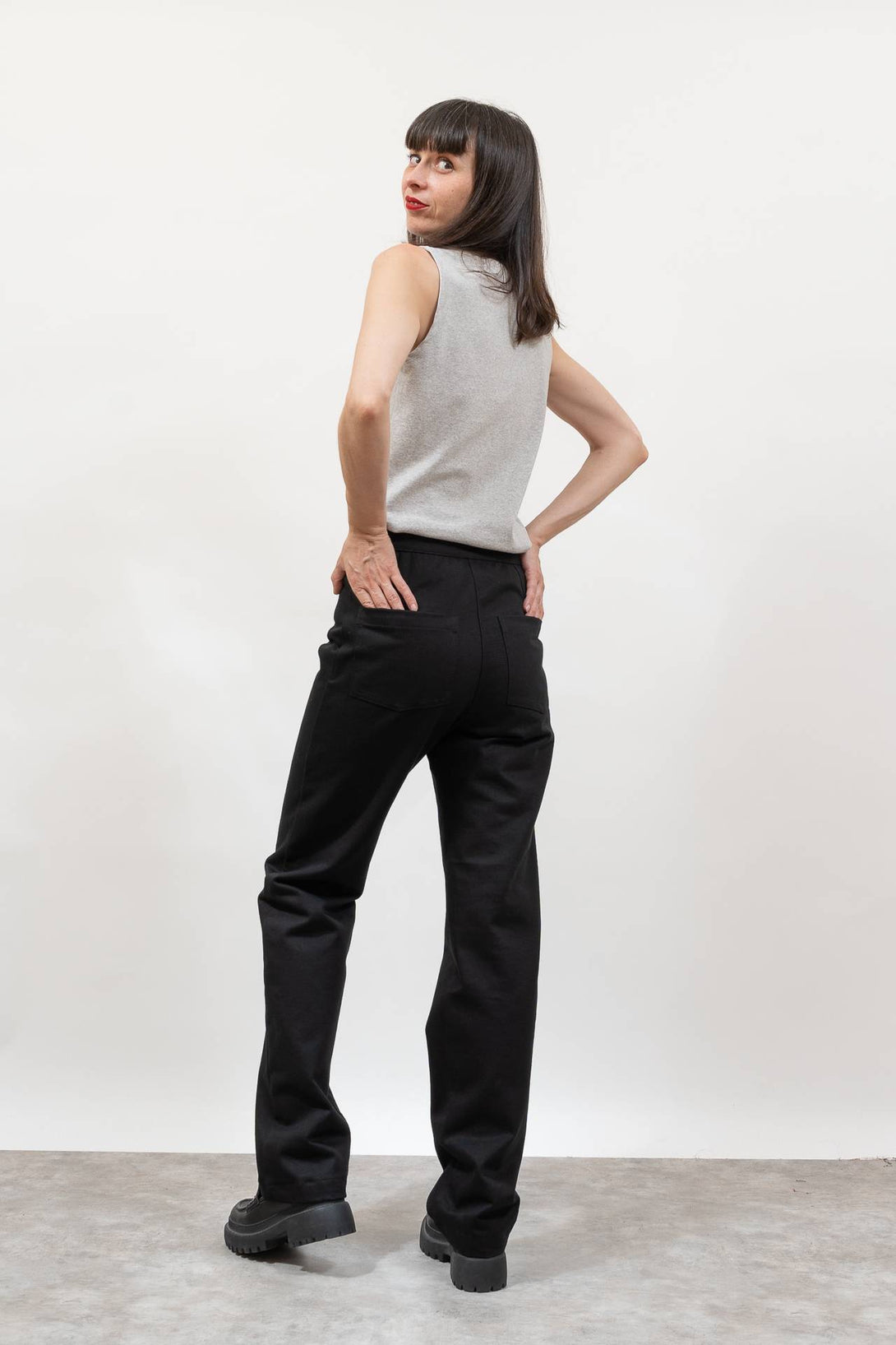 Pantalón recto negro Pitu-Elisa Muresan