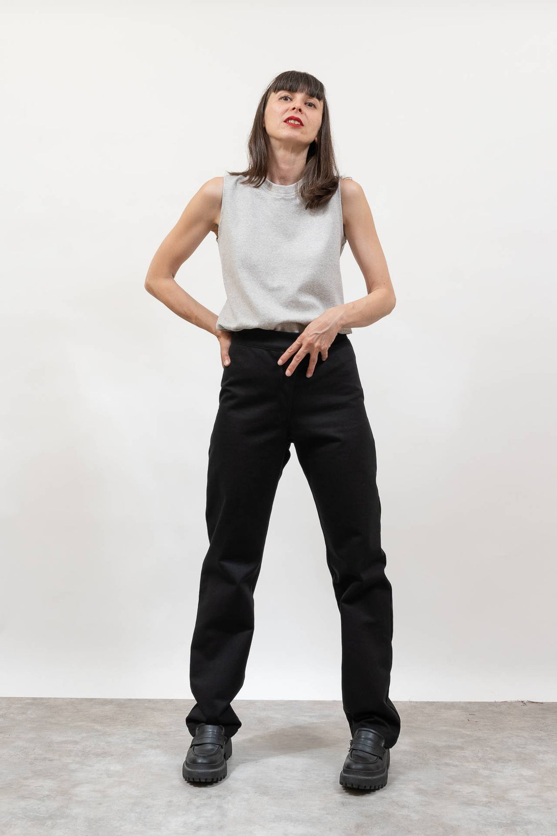 Pantalón recto negro Pitu-Elisa Muresan