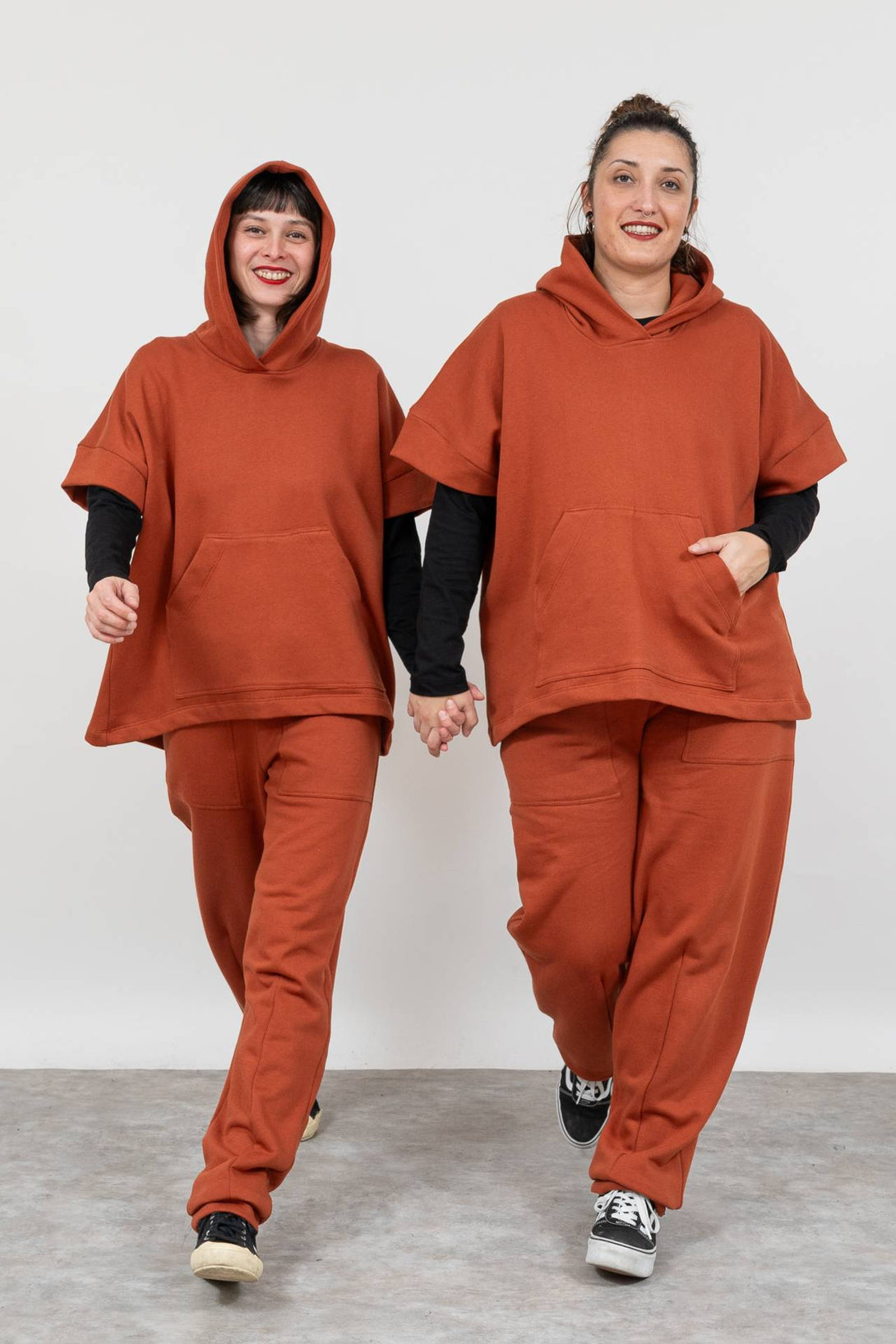 Sudadera peluche capucha henna-Elisa Muresan