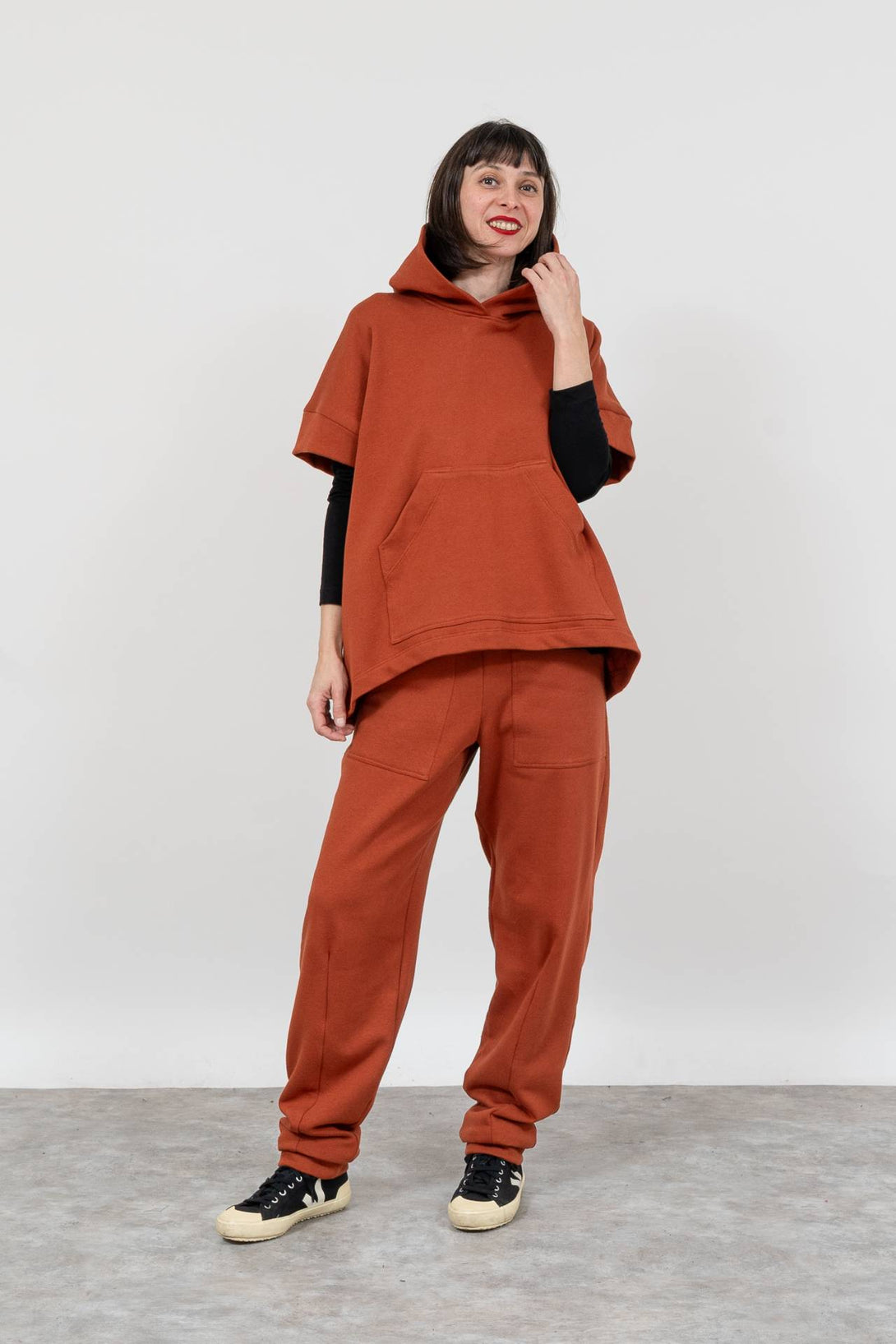 Sudadera peluche capucha henna-Elisa Muresan