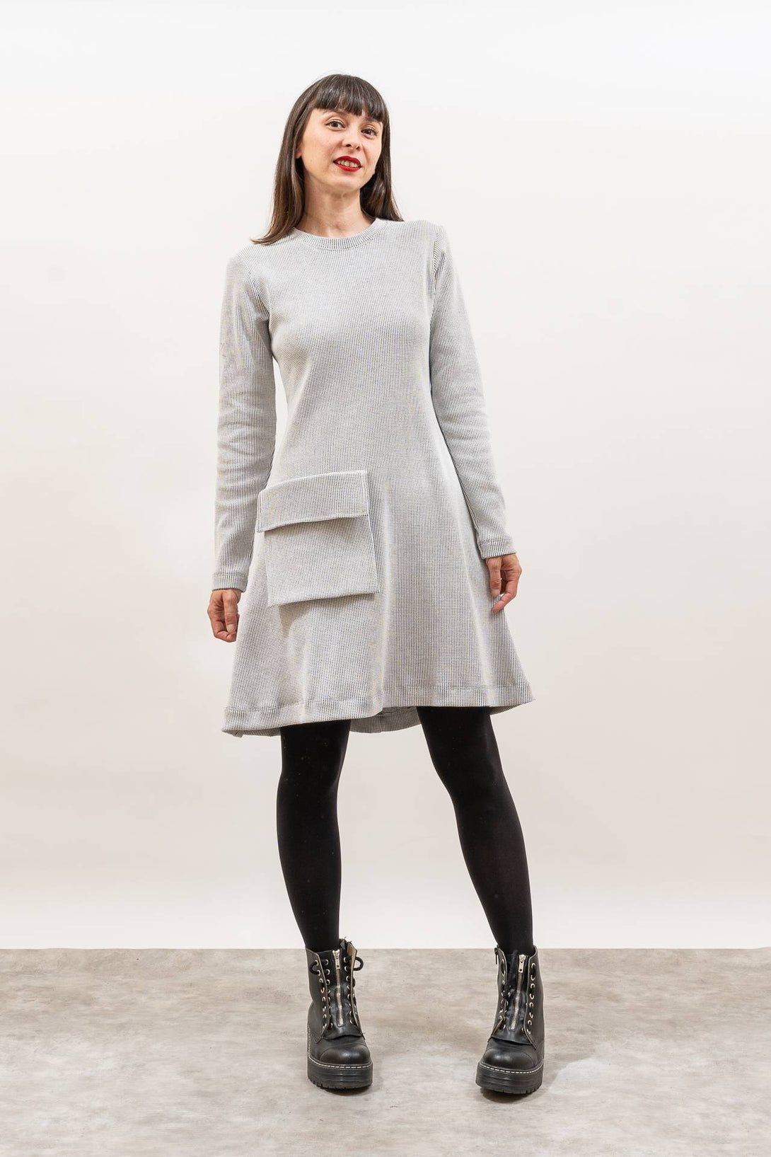 Vestido blanco Amélie bolsillo-Elisa Muresan
