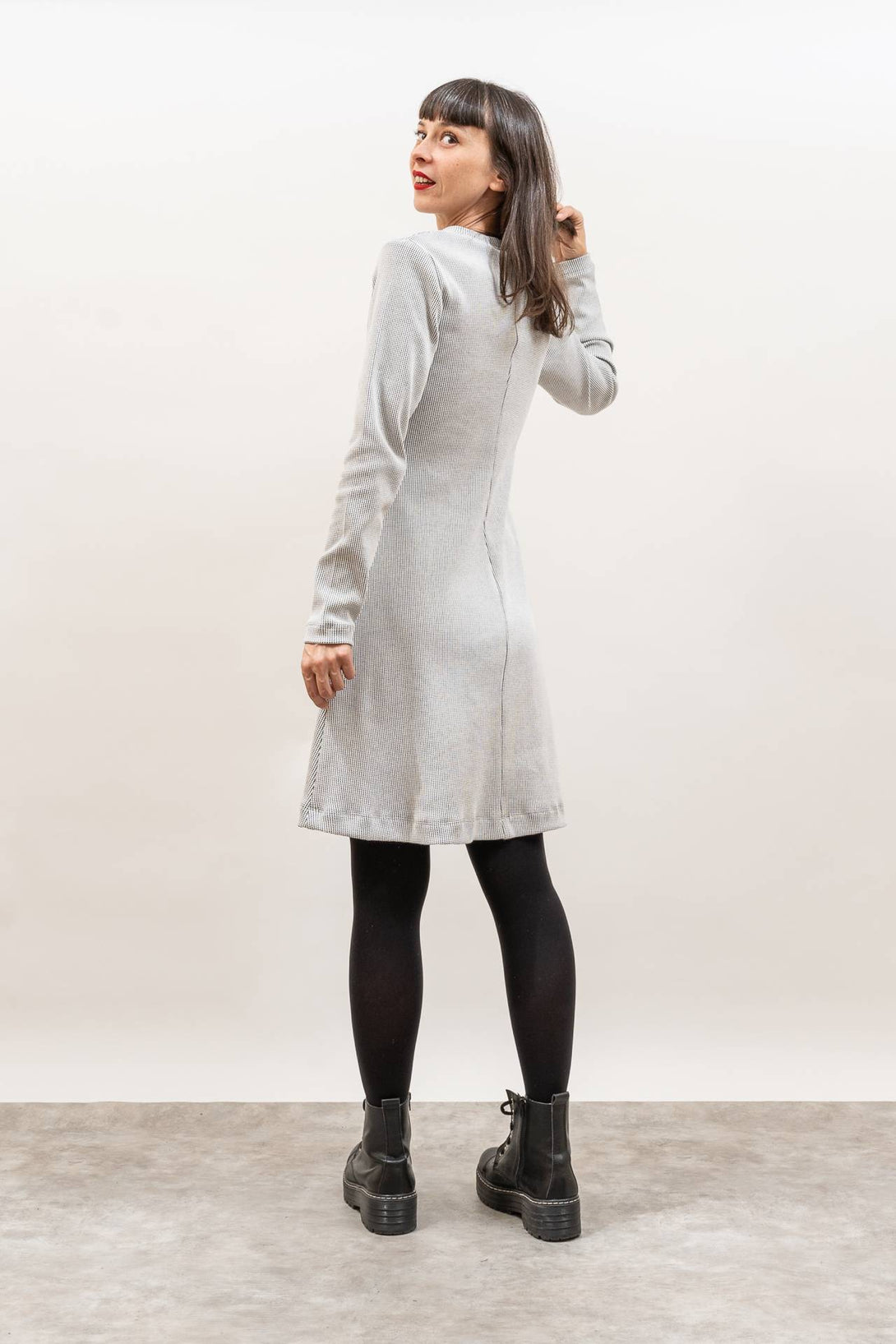 Vestido blanco Amélie bolsillo-Elisa Muresan