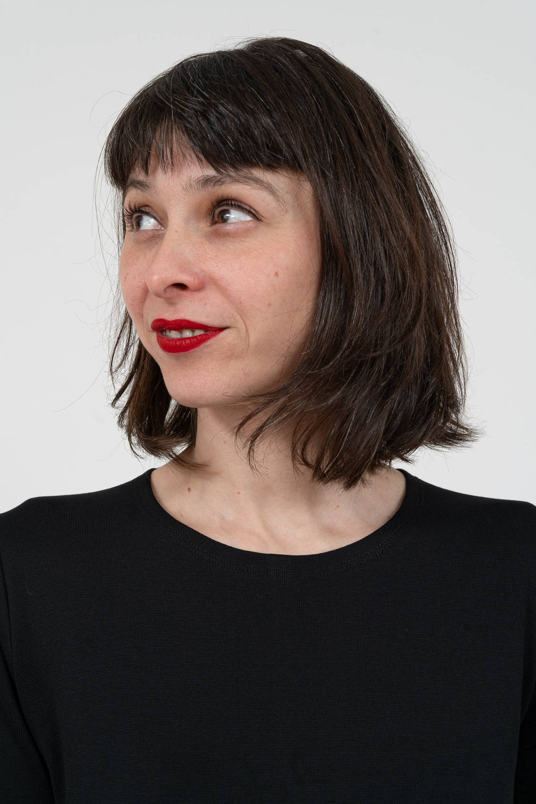 Vestido bucle manga negro-Elisa Muresan