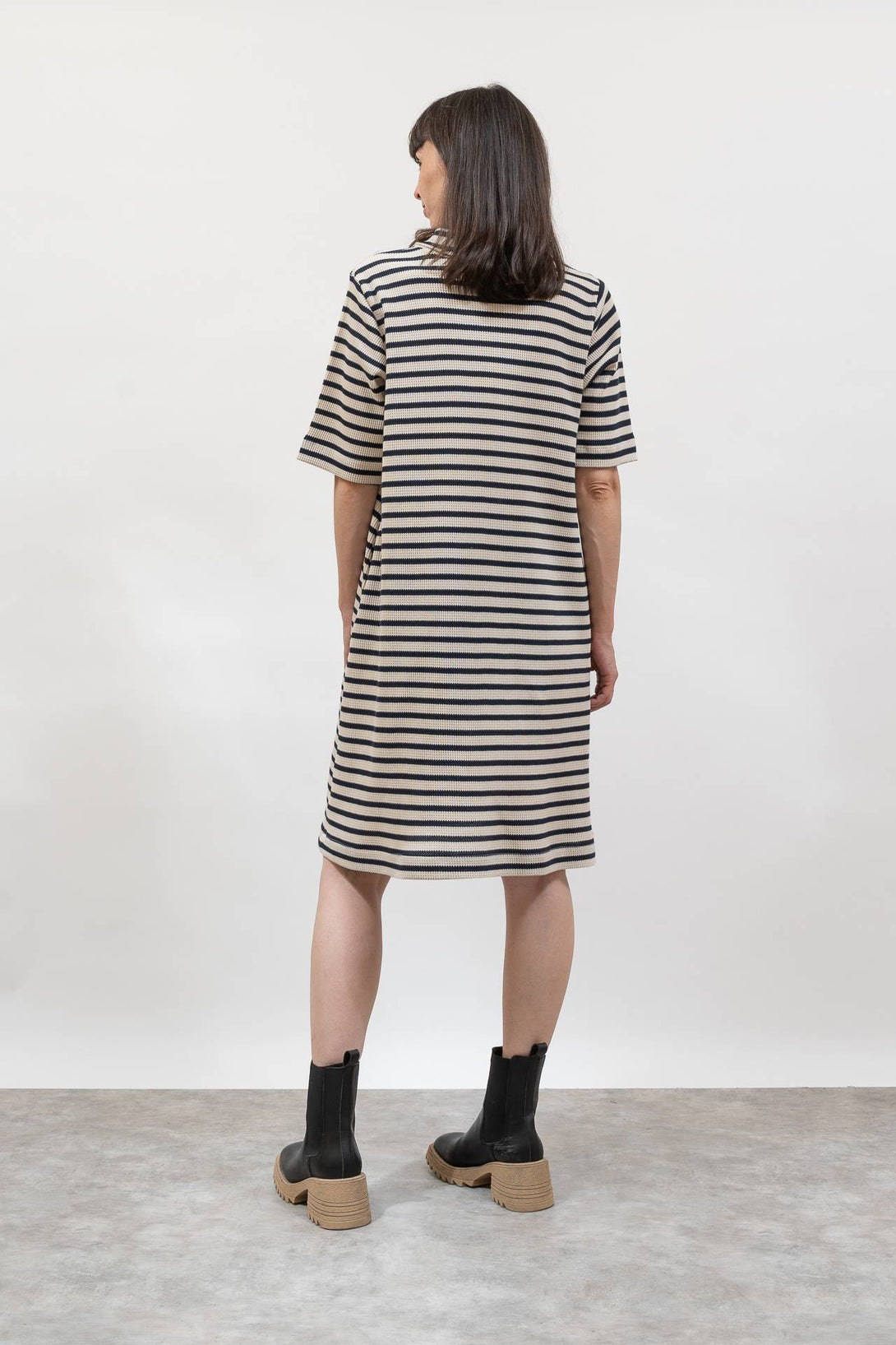 Vestido camisero de rayas-Elisa Muresan