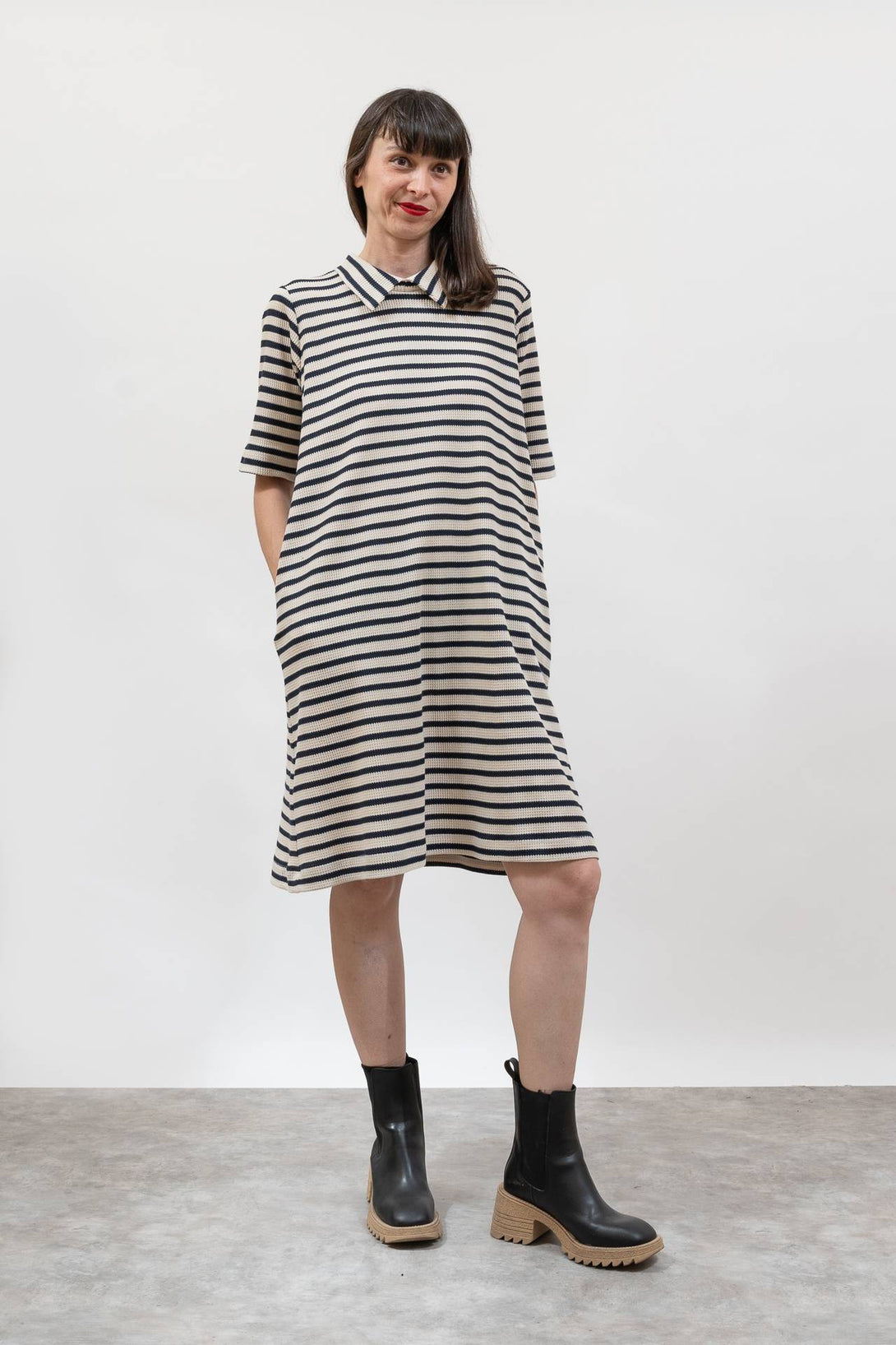 Vestido camisero de rayas-Elisa Muresan