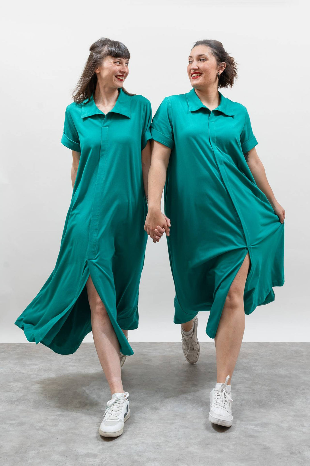 Vestido camisero verde-Elisa Muresan