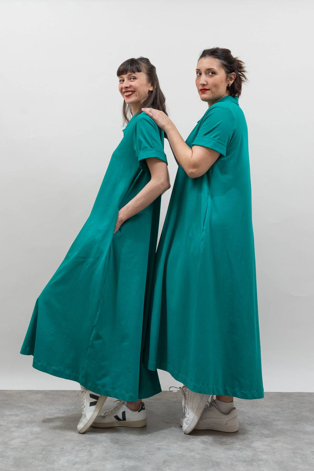 Vestido camisero verde-Elisa Muresan