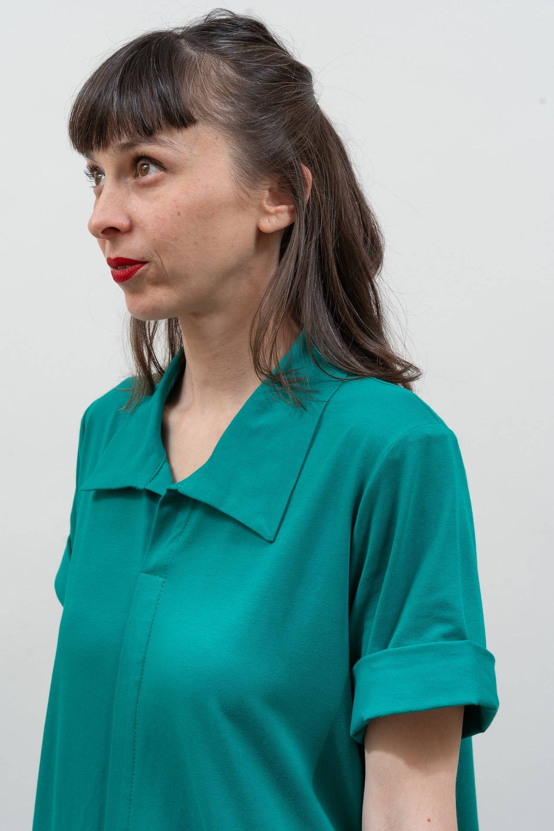 Vestido camisero verde-Elisa Muresan