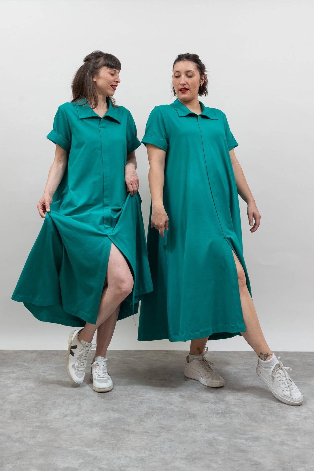 Vestido camisero verde-Elisa Muresan