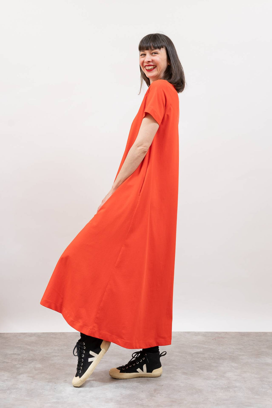 Vestido canesú naranja-Elisa Muresan